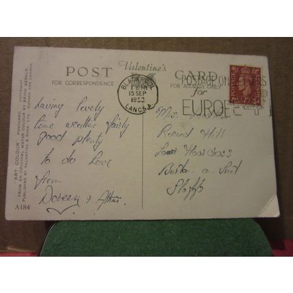 NORTH GARDENS, BLACKPOOL ILLUMINATIONS, LANCASHIRE postcard Valentine 1952 pm =