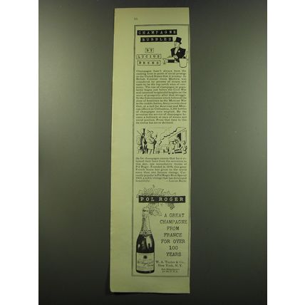 1949 Pol Roger Champagne Advertisement - Champagne Bubbles by Lucius Beebe
