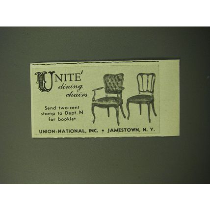 1950 Union-National Unite Dining Chairs Ad