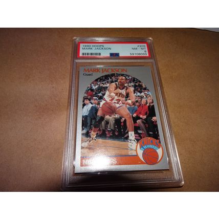 1990-91 NBA Hoops Card # 205 Mark Jackson PSA Near Mint-Mint (8) New York Knicks