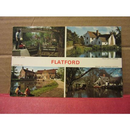 multiview, FLATFORD, SUFFOLK unused postcard by F W Pawsey & Sons dated 1972 =
