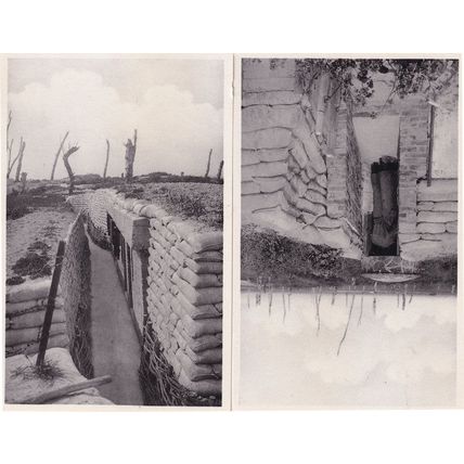 Redan de Nieuport Trench With Dug Out Look Out 2x Belgium RPC Military Postcard