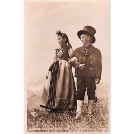 Austrian Trachten Aus Dem Montaton Real Photo Postcard