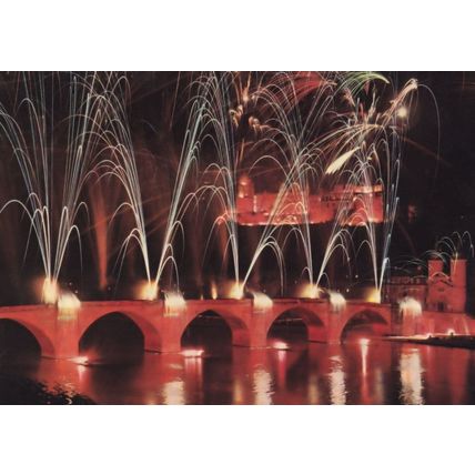 Heidelberg Germany Fireworks Display Postcard