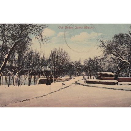 Club Bridge Quetta Pakistan at Winter Old Postcard