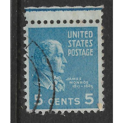 USA 1938 PRESIDENTIAL SERIES 5c LIGHT BLUE JAMES MONROE SG 806 FINE USED#4