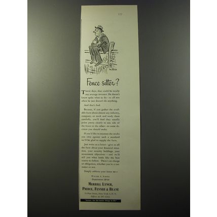 1953 Merrill Lynch Ad - Fence Sitter?