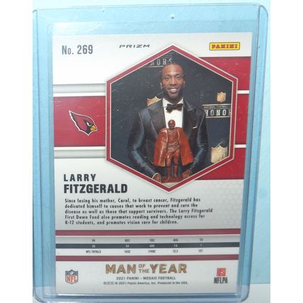 2021 Panini Mosaic LARRY FITZGERALD (Arizona Cardinals) MOTY Prizm Blue #269