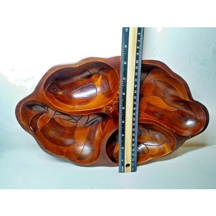 St. Maarten Wooden Tray for Serving; Chips, Candy, Decor - Unique Carved!