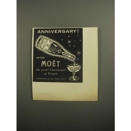 1956 Moet Champagne Ad - Anniversary?