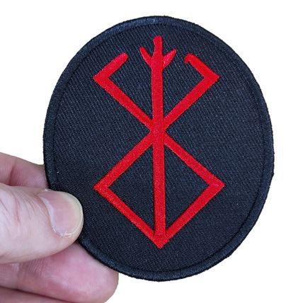 Premium Viking Embroidered Patch Berserker Sacrifice Symbol Iron On 7cmx6cm P634