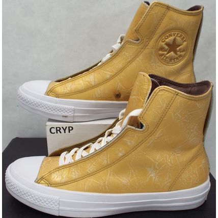 New Mens 6.5 Converse CTAS Alpha Hi Aged Gold Heavy Leather Shoes $110 153110C
