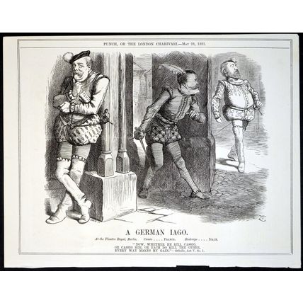 A GERMAN IAGO 1881 John Tenniel - Joseph Swain PUNCH CARTOON PAGE