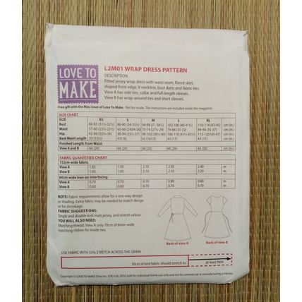 Dress Sewing Pattern Sizes XS-XL Love to Make L2M01