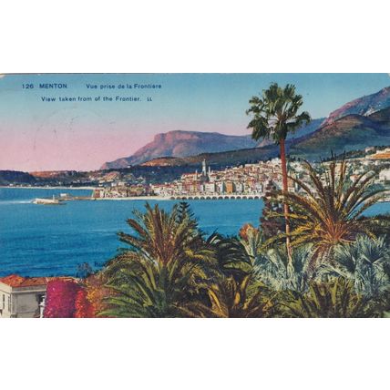 Menton France Postcard posted 1927 VGC