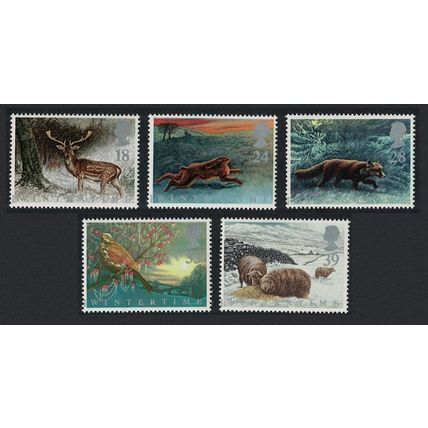 Great Britain Animals and Birds Four Seasons Wintertime 5v 1992 MNH