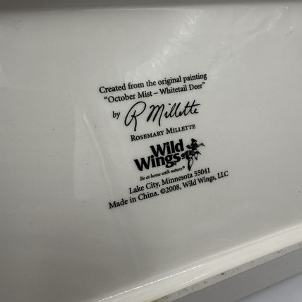Wild Wings Whitetail Deer Antler Serving Tray Dish Oct Mist 2008 By R Millete