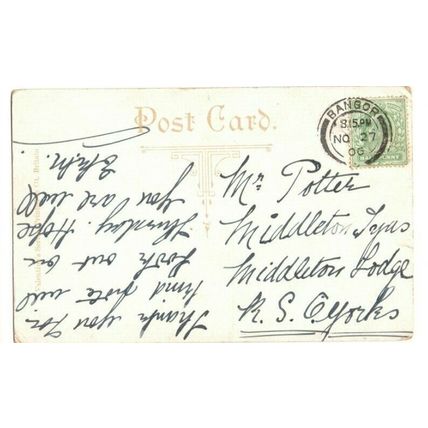 Greetings Humour Romance "I Love A Lassie" Poem Valentines vintage postcard 1906