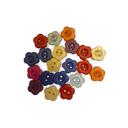 100Pcs Resin Flower Buttons 12mm 2 Holed Mixed Colour Sew on Scrapbook Craft