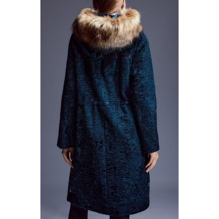 KAREN MILLEN Signature Ponyskin Hooded Parka Coat NEW (RARE & COLLECTABLE)