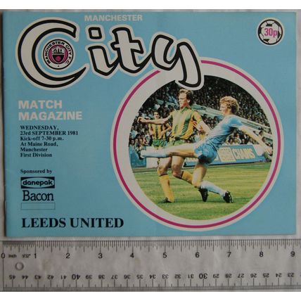 1981 programme Manchester City v. Leeds United, 23/9