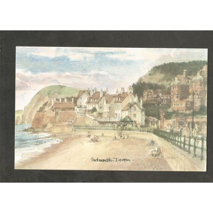 Postcard Devon Sidmouth Watercolour by David Skipp