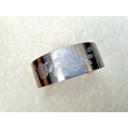 Wide Silver Tone Floral Cuff Bracelet, Etched Rose Botanical Bangle, Vintage