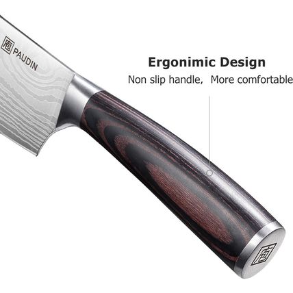 PAUDIN Nakiri Knife - 7" Razor Sharp Meat Cleaver and Vegetable Kitchen Knife, H