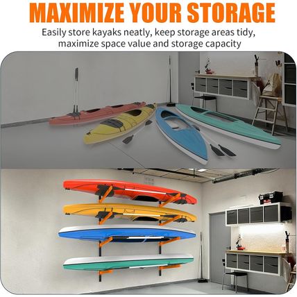 Kayak Storage Rack, Wall Mount Kayak Racks for Indoor Outdoor Storage, Heavy Dut
