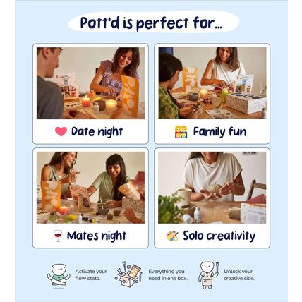 Pott'D Air Dry Clay for Adults. Beginners Home Pottery Kit for Adults. DIY Craft