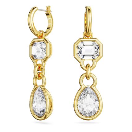 SWAROVSKI Imber Gold Tone & Mixed-Cut Clear Crystal Drop Earrings (RARE)