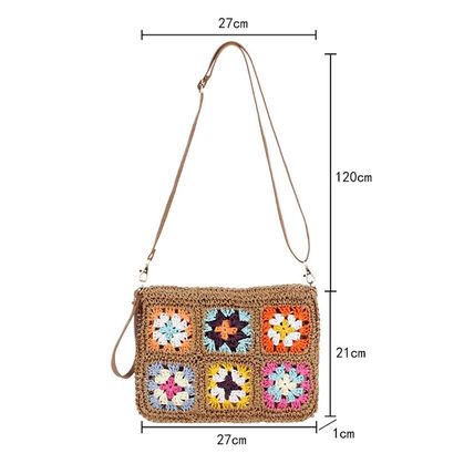 Chestnut Flower Straw Woven Single Shoulder Bag