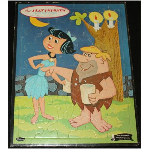 Vintage Whitman The Flintstones Betty & Barney Rubble Tray Puzzle - Complete