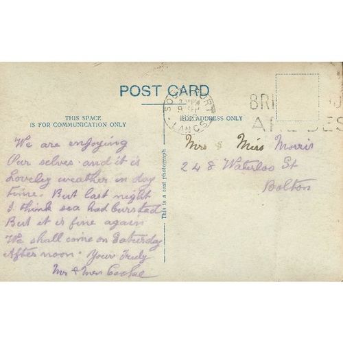Vintage Real Photograph Postcard 1926 - The Band Stand, Southport, Lancashire