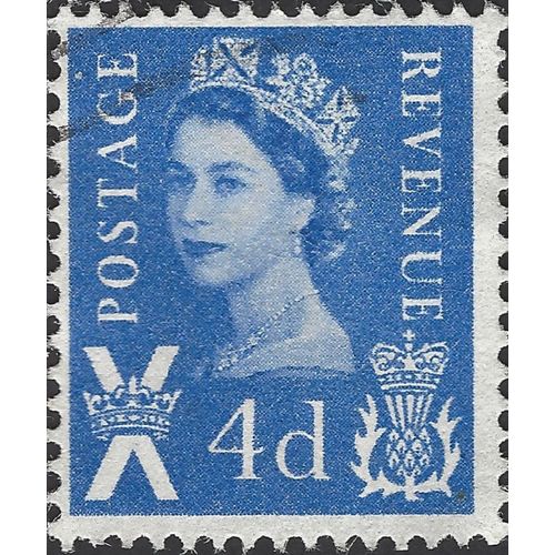 SCOTLAND, Queen Elizabeth Machin, blue 1966, 4d