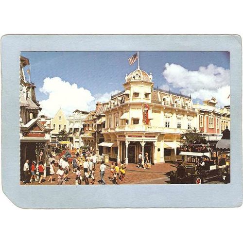 FL Orlando Amusement Park Postcard Walt Disney World Main Street U S A top~313