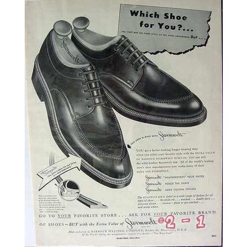 BARBOUR WELTING CO 1949 which shoe for you Stormwelt mens vintage ad