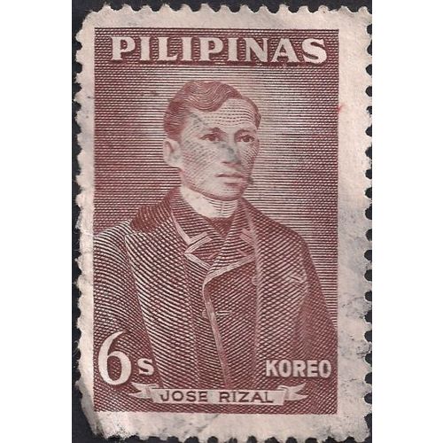 PHILIPPINES, Jose Rizal, violet-brown 1962, 6s, #2