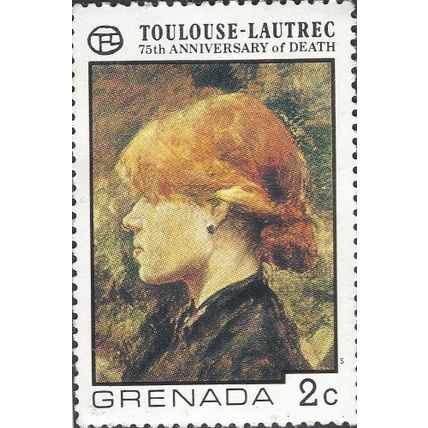 GRENADA, FINE ART, Woman with red hair, Toulouse-Lautrec, brown 1976, 2c