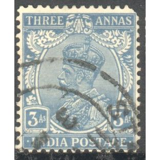 India 1922 - KGV 3a ultramarine - used