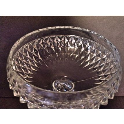 Vintage Indiana Glass Diamond Point Compote Pedestle Bowl Excellent Condition