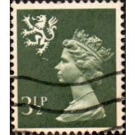 1971-93 Scotland Regional Machin Definitives. 3.1/2p.Value. Oive-Grey.Fine Used