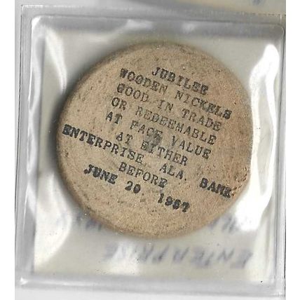 1957 Boll Weevil Enterprise, Alabama Wooden Nickel