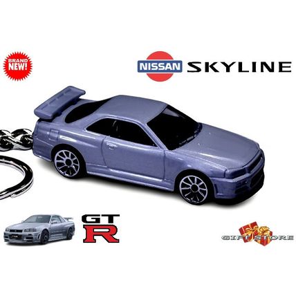 ULTRA RARE KEYCHAIN SILVER NISSAN SKYLINE GTR R34 PAUL WALKER