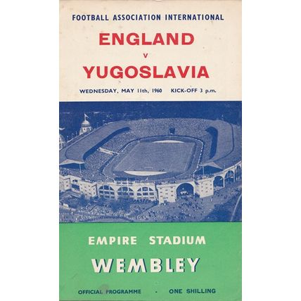 ENGLAND v YUGOSLAVIA INTERNATIONAL 1959/60