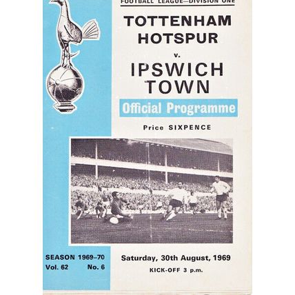 TOTTENHAM HOTSPUR v IPSWICH TOWN LEAGUE DIVISION ONE 1969/70