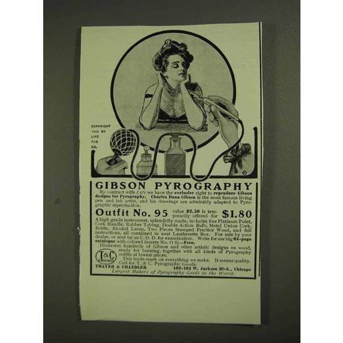 1903 Thayer & Chandler Pyrography Outfit No. 95 Ad