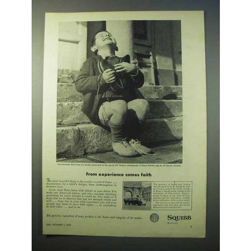 1952 Squibb Medicine Ad - From Experience Comes Faith