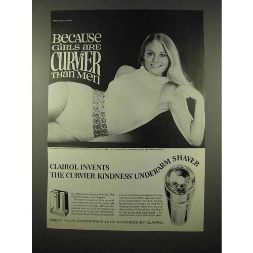 1970 Clairol Kindness Shaver Ad - Girls are Curvier