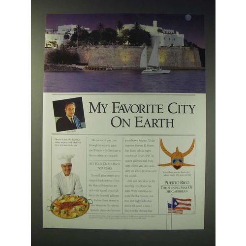 1989 Puerto Rico Tourism Ad - Raul Julia - My Favorite City on Earth